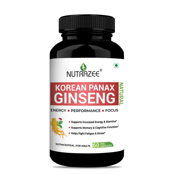 Nutrazee Korean Red Panax Ginseng Supplement, Capsules