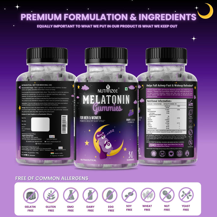 Nutrazee Melatonin Gummies premium ingredients