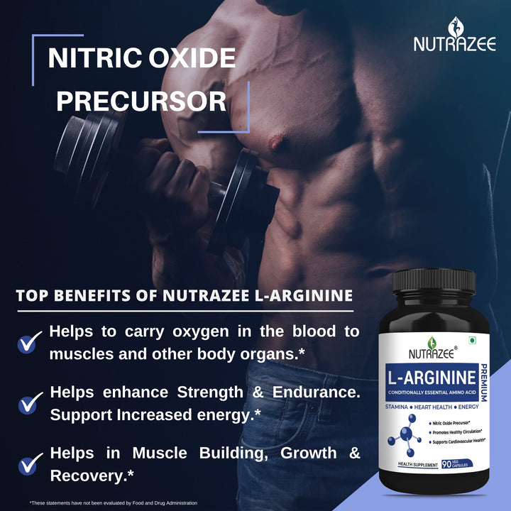 nutrazee l arginine 1000 mg capsules nitric oxide supplement booster benefits