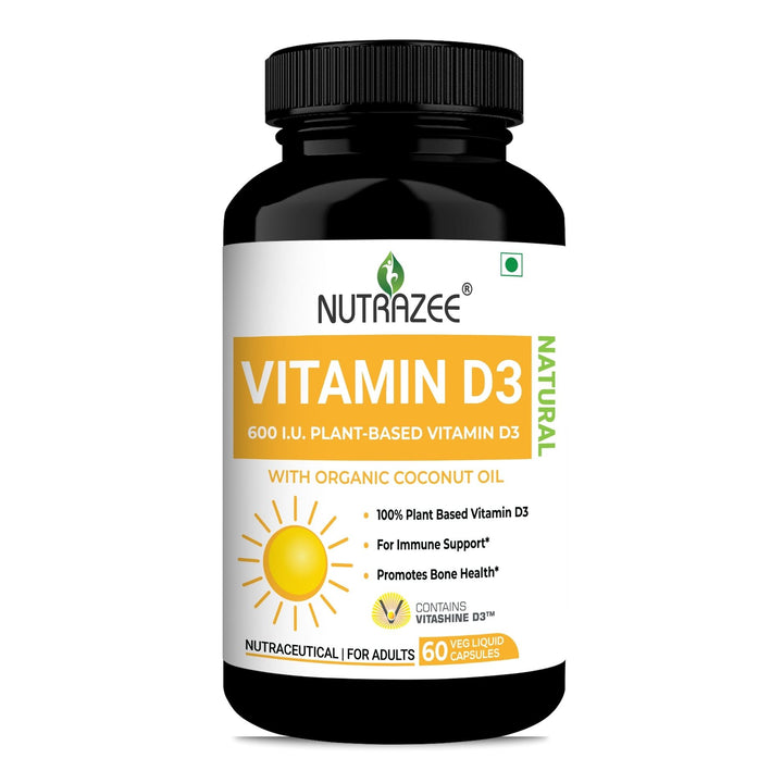 nutrazee vegan vitamin d3 cholecalciferol plant based supplement India