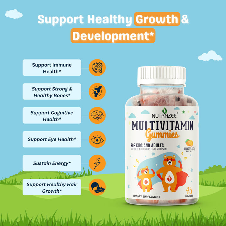 Health Benefits of nutrazee multivitamin gummies supplement for kids & adults