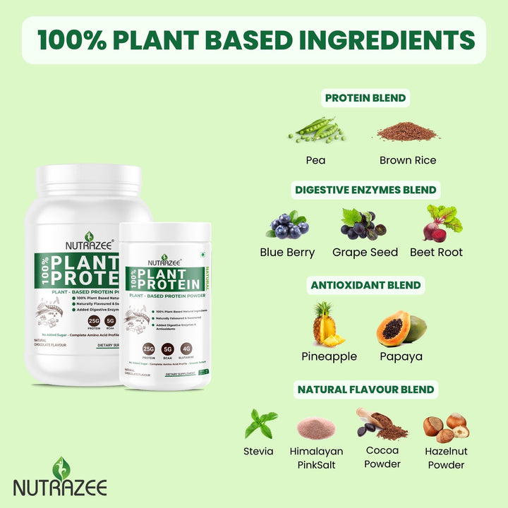 nutrazee vegan plant based protein powder all natural ingredients