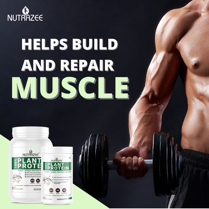 nutrazee vegan plant based protein powder muscle growth build repair