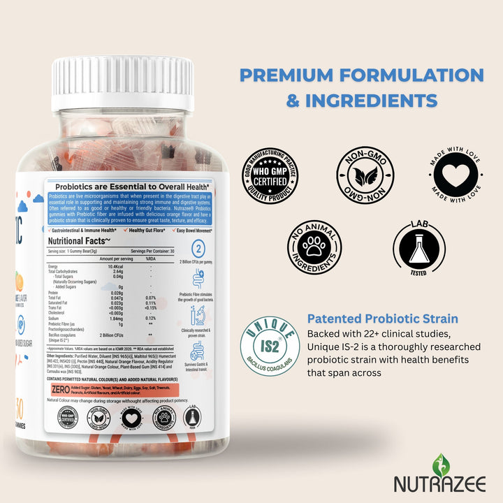 Nutrazee probiotic gummies nutritional information