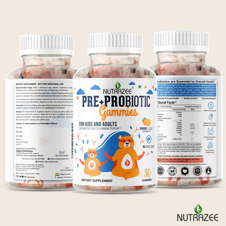 Nutrazee Pre Probiotic Gummies for Gut Health