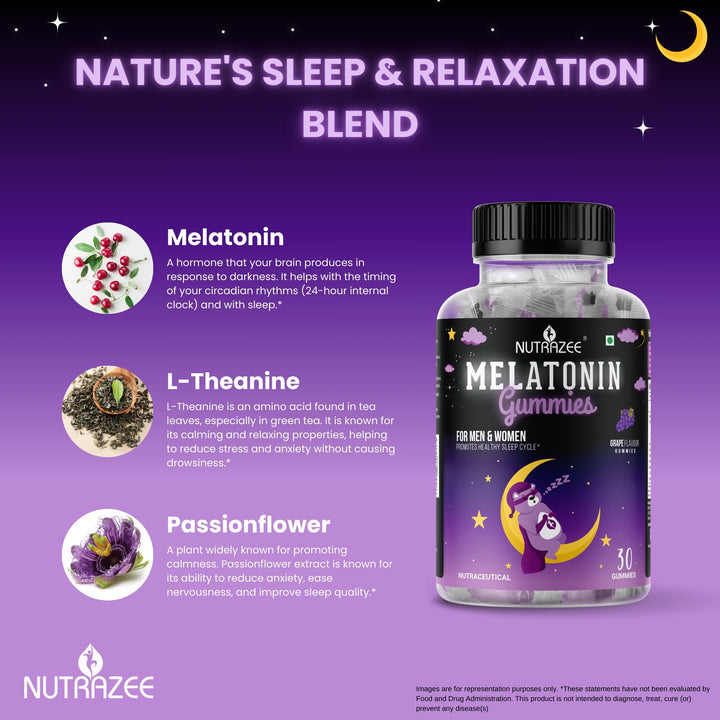 nutrazee melatonin gummies l theanine passionflower ingredients