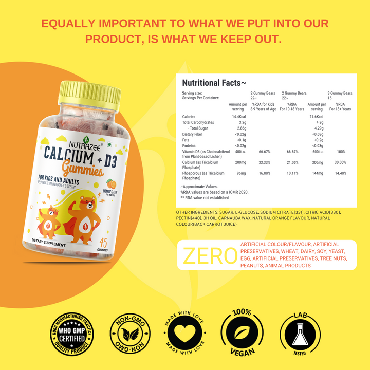 Calcium gummies vitamin d supplement nutritional facts