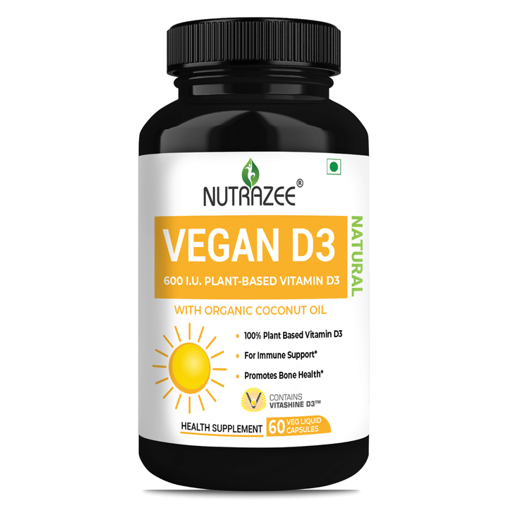 nutrazee vegan vitamin d3 cholecalciferol plant based supplement India