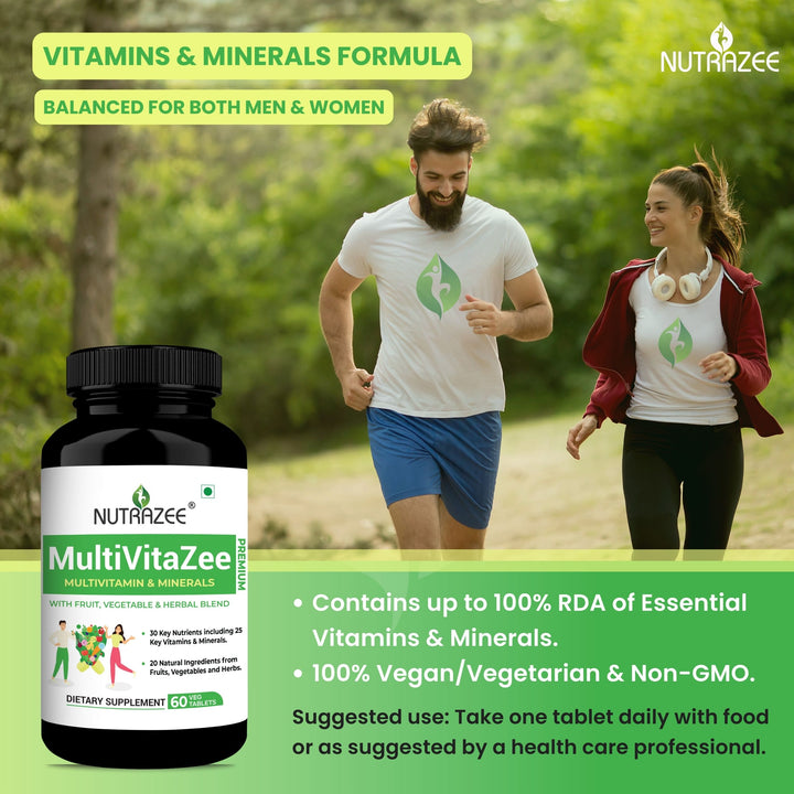 nutrazee  multi vitamin multi minerals supplement vegan tablet for men women