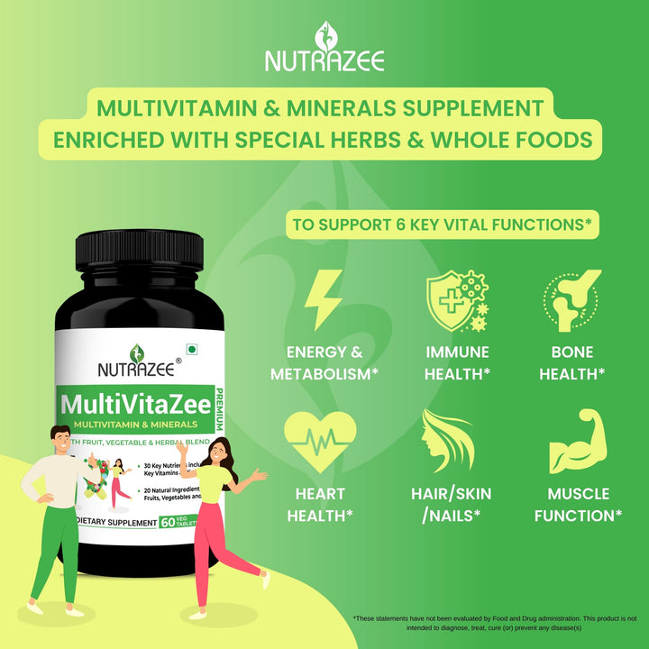 nutrazee multivitazee multivitamin minerals supplement vegan tablet for men women health benefits